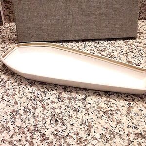 1960's Denby England Stoneware, MCM, striped serving plate tray